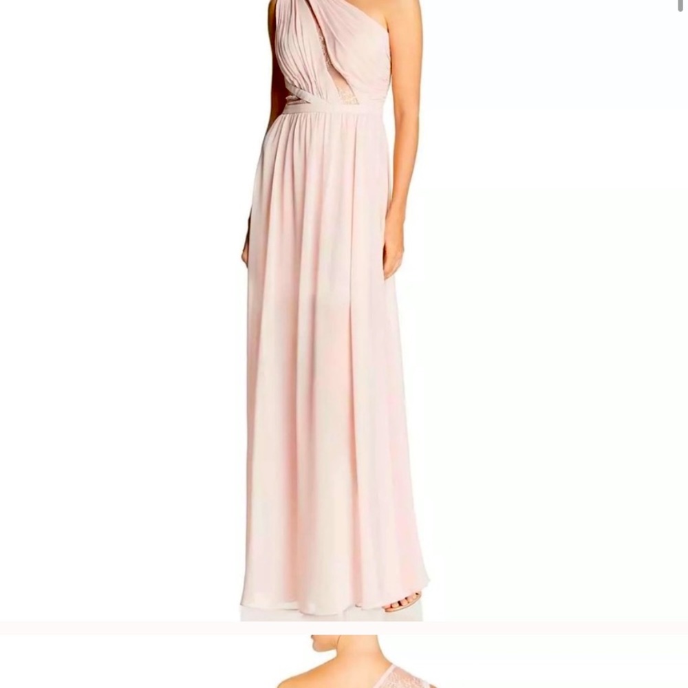 Blush one shoulder dress